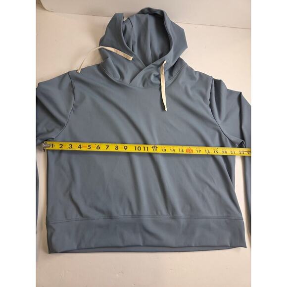 Albion Teal Blue Hoodie Crop Sweatshirt Medium Athleisure Athletic - Picture 4 of 6